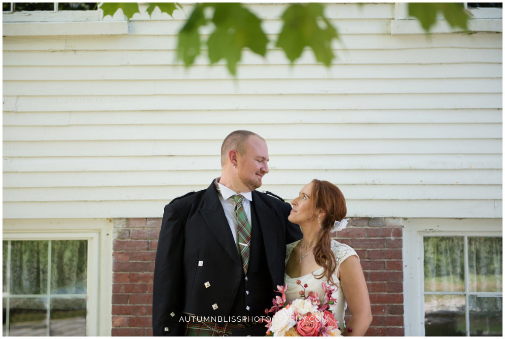 Bride and Groom Looking at Each Other Lovingly