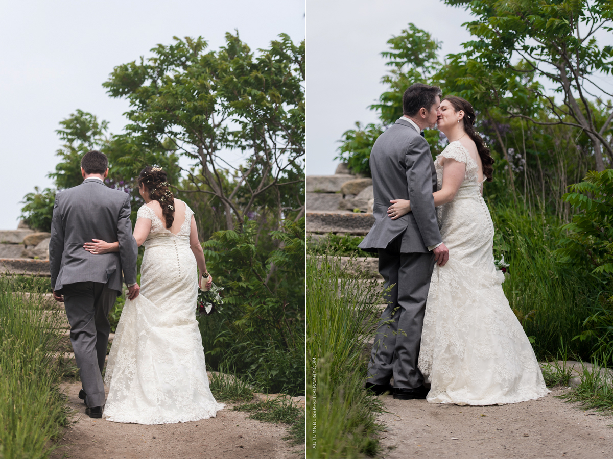 bride-and-groom-outdoors-kissing