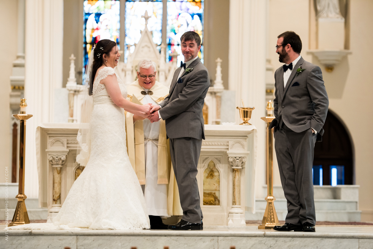 bride-groom-in-church-laughing